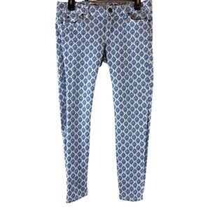 Vineyard Vines Women’s Slim Pants Blue White Design ankle Length Size 2